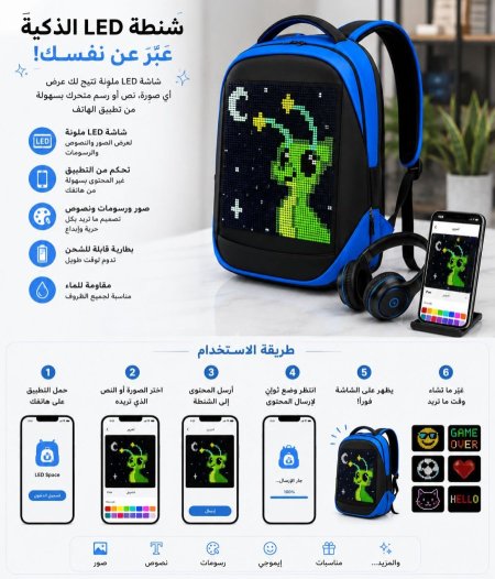 شنط شاشة ليد أزرق_ كبير